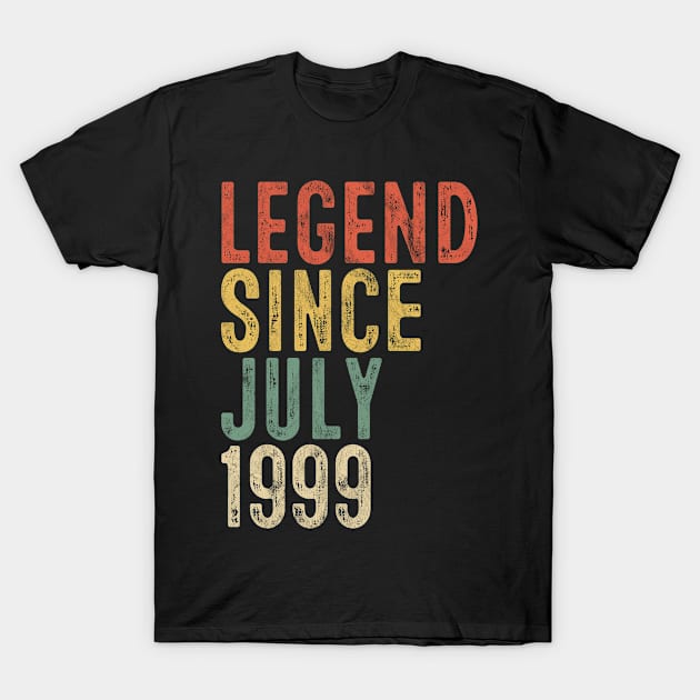 Legend Since July 1999 21st Birthday Gift 21 Year Old T-Shirt by rhondamoller87